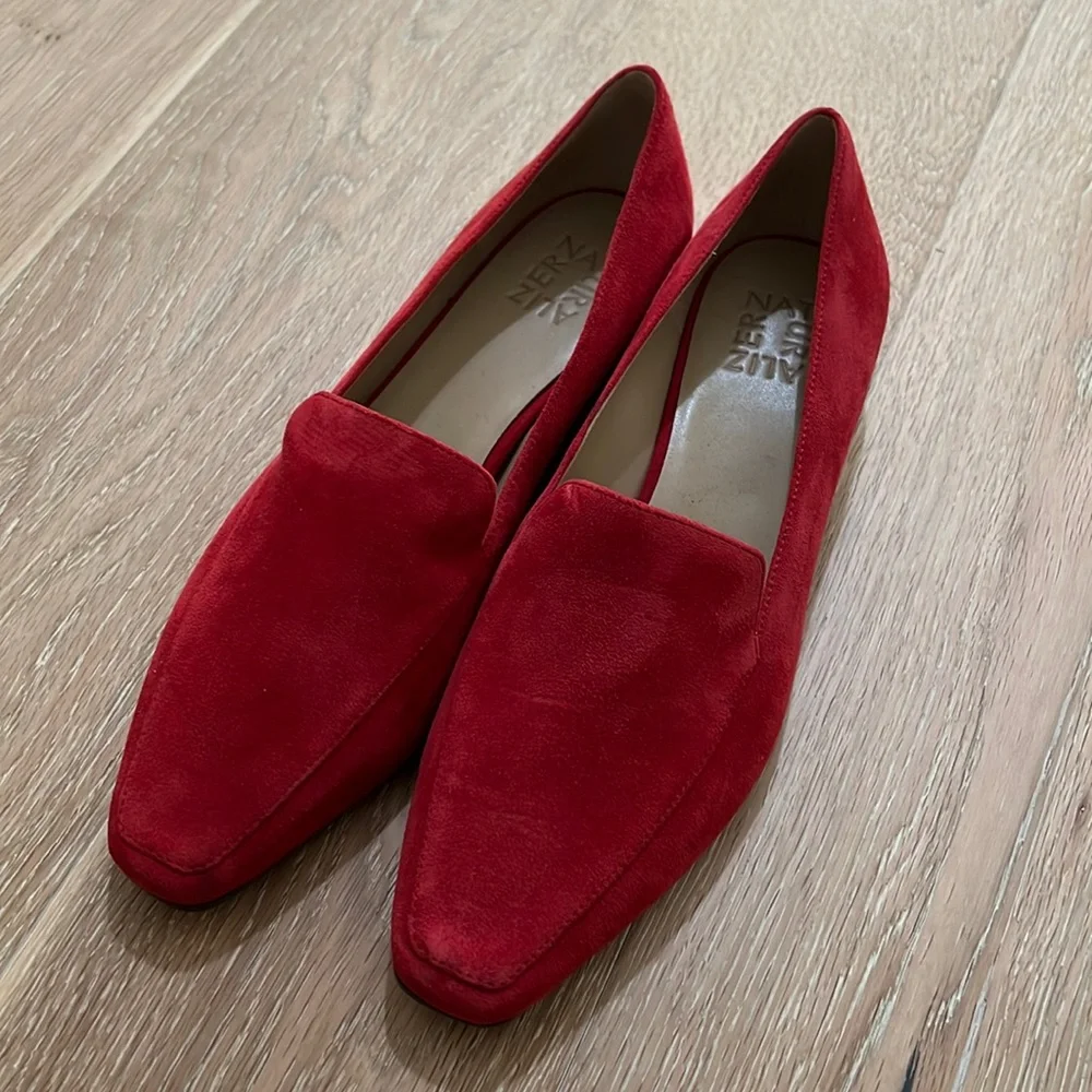 Naturalizer Red Suede Flats Loafers